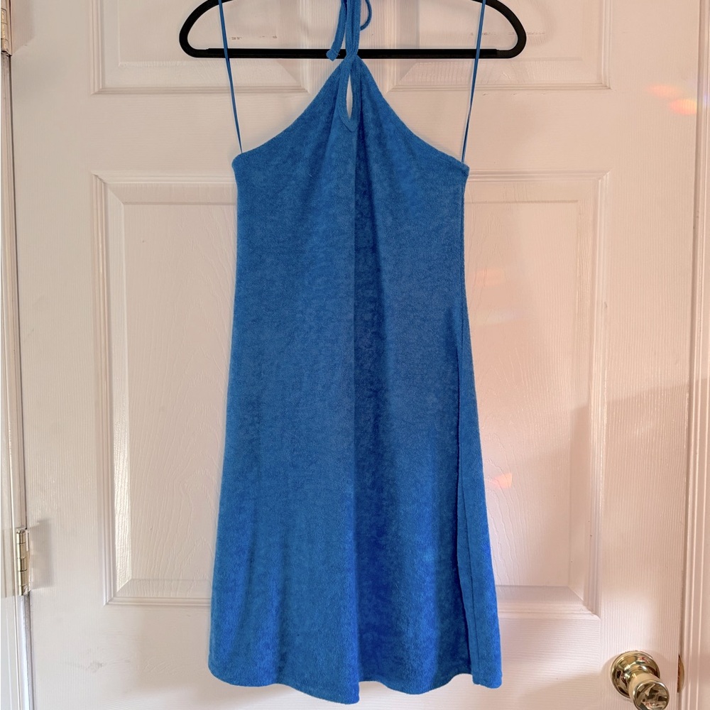 Hollister Vibrant Blue Terry Cloth Mini Dress
